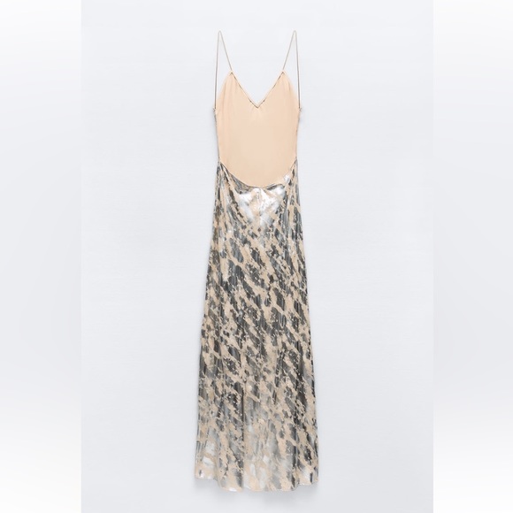RARE METALLIC PRINT SLIP DRESS - Picture 17 of 17